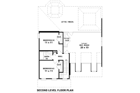Floor Plan - Upper Floor for Traditional House Plan #81-13775 - 3 bed, 2.5 bath