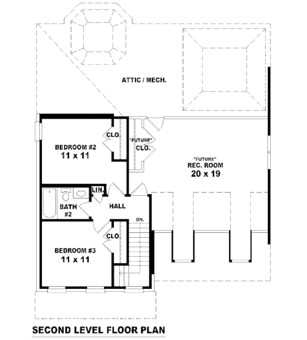 Traditional Floor Plan - Upper Floor Plan #81-13775