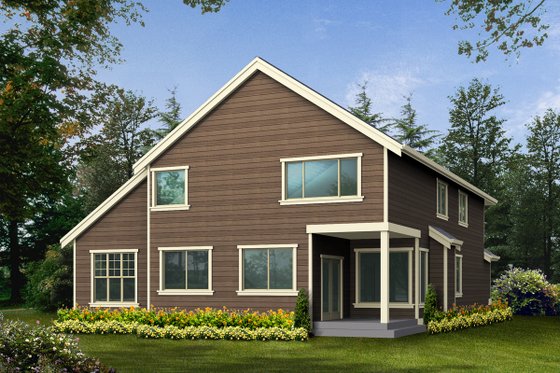 Exterior - Rear Elevation for Colonial House Plan #132-122 - 4 bed, 2.5 bath