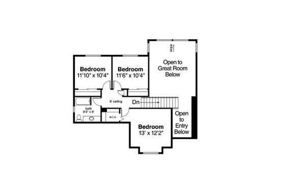 Floor Plan - Upper Floor for Traditional House Plan #124-384 - 4 bed, 2.5 bath