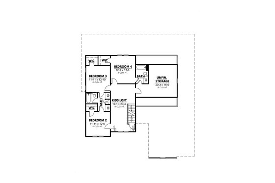 Floor Plan - Upper Floor for Traditional House Plan #1080-9 - 5 bed, 4.5 bath