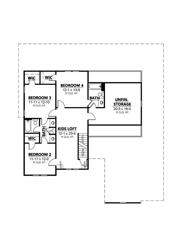 Traditional Floor Plan - Upper Floor Plan #1080-9