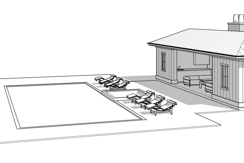 House Blueprint - Exterior - Front Elevation 3 for Farmhouse House Plan #1114-106, 0.5 bath