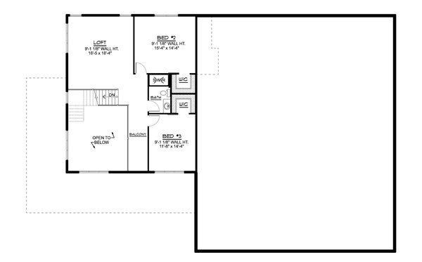 Country Floor Plan - Upper Floor Plan #1064-200