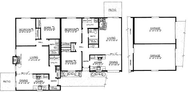 Ranch Floor Plan - Main Floor Plan #303-180