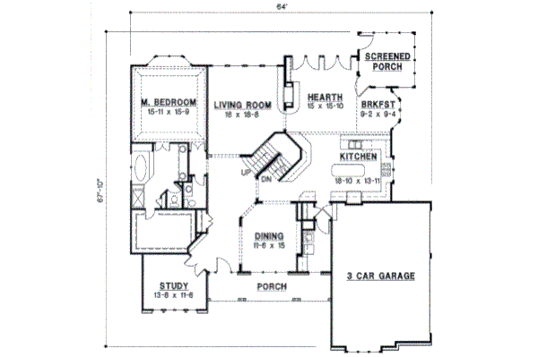 European Floor Plan - Main Floor Plan #67-228