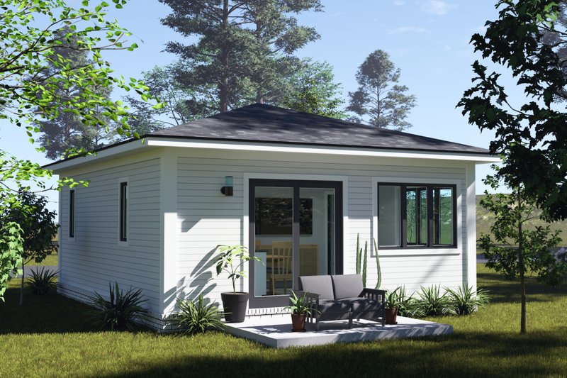 Dream House Plan - Exterior - Rear Elevation for Contemporary House Plan #513-2416 - 1 bed, 1 bath