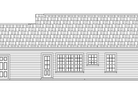 Exterior - Rear Elevation for Ranch House Plan #21-167 - 2 bed, 2 bath