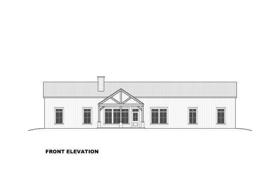 Exterior - Front Elevation 5 for Barndominium House Plan #1117-4 - 5 bed, 2.5 bath