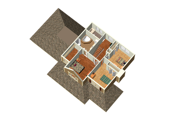 Floor Plan - Upper Floor 1 for Country House Plan #25-4318 - 3 bed, 2 bath