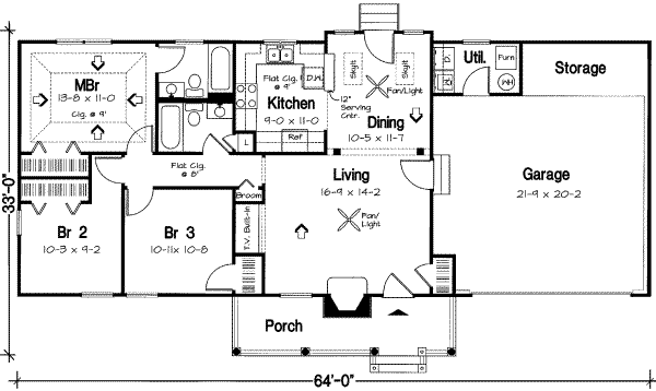 Country Floor Plan - Main Floor Plan #312-158