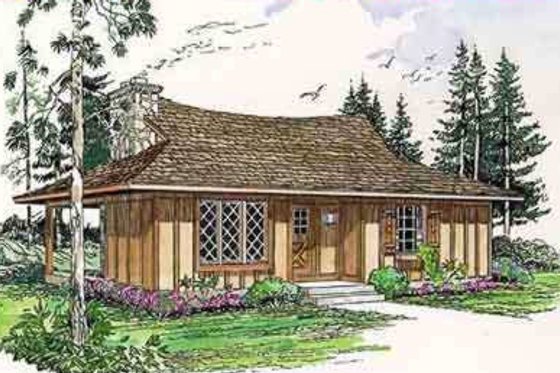 Exterior - Front Elevation for Cottage House Plan #116-115 - 2 bed, 1 bath