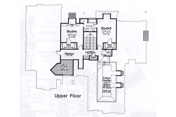 Floor Plan - Upper Floor for European House Plan #310-935 - 4 bed, 3.5 bath