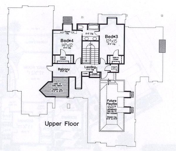 European Floor Plan - Upper Floor Plan #310-935