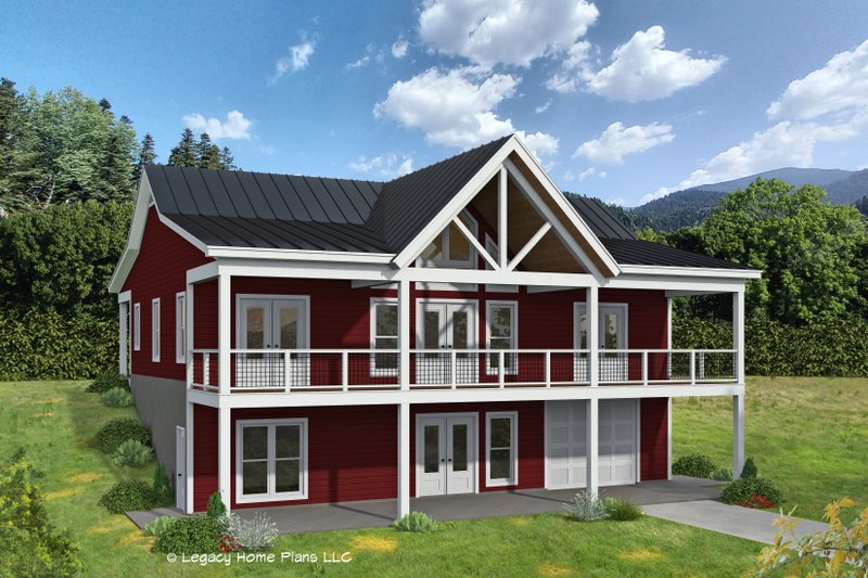 Architectural House Design - Exterior - Rear Elevation for Southern House Plan #932-857 - 2 bed, 3 bath