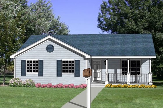 Exterior - Front Elevation for Ranch House Plan #116-241 - 3 bed, 2 bath