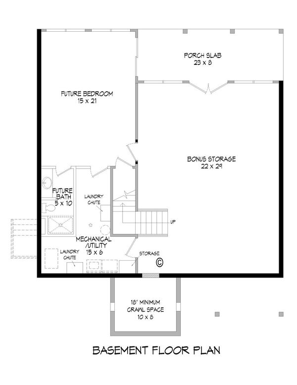 House Design - Country Floor Plan - Lower Floor Plan #932-9