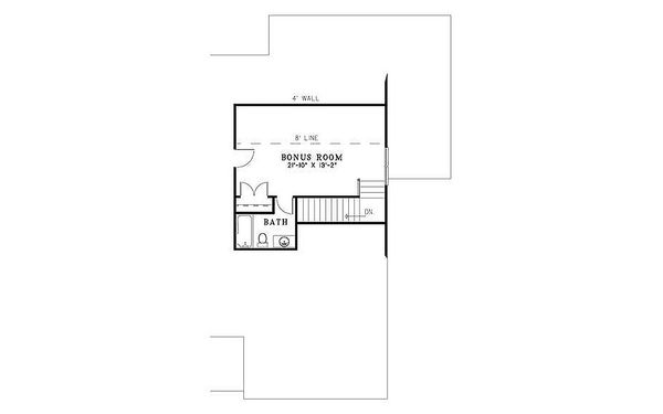 Southern, country style house plan, upper level floor plan