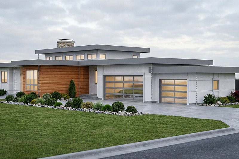 House Design - Exterior - Front Elevation 3 for Modern House Plan #928-346 - 4 bed, 3 bath