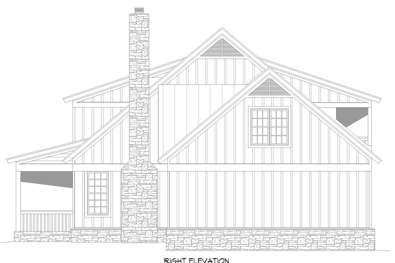 House Plan Design - Exterior - Other Elevation 1 for Farmhouse House Plan #932-725 - 4 bed, 2.5 bath
