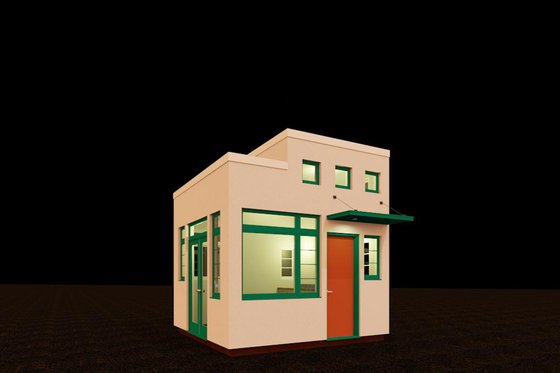 Exterior - Front Elevation for Modern House Plan #917-17, 0.5 bath