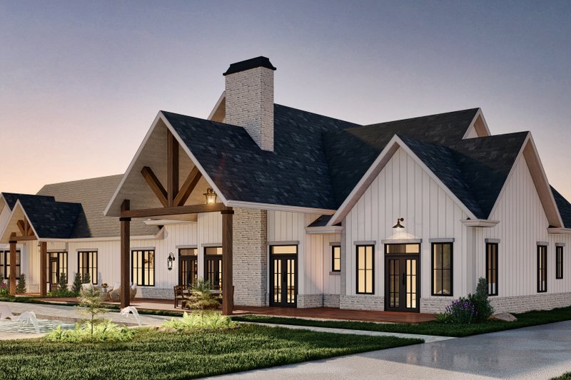 House Design - Exterior - Rear Elevation 1 for Farmhouse House Plan #119-460 - 4 bed, 3 bath