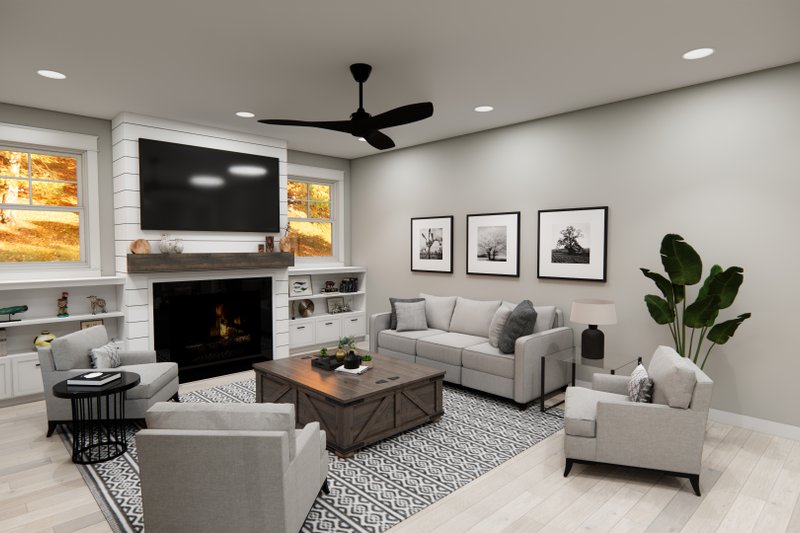 Home Plan - Interior - Family Room 1 for Farmhouse House Plan #51-1455 - 3 bed, 3.5 bath