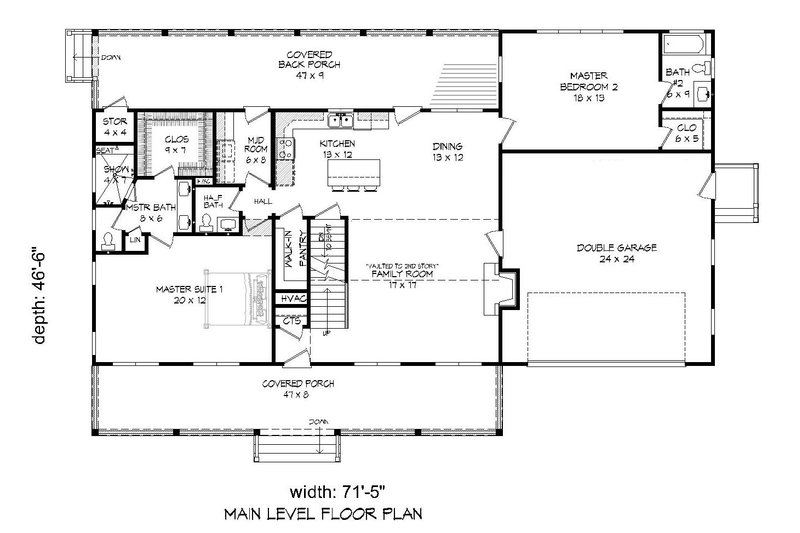 Dream House Plan - Floor Plan - Main Floor for Country House Plan #932-207 - 4 bed, 4.5 bath