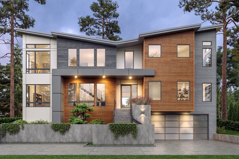 Dream House Plan - Contemporary Exterior - Front Elevation Plan #1066-268
