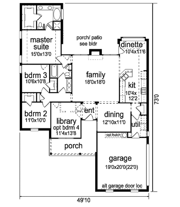 Dream House Plan - Cottage Floor Plan - Main Floor Plan #84-490