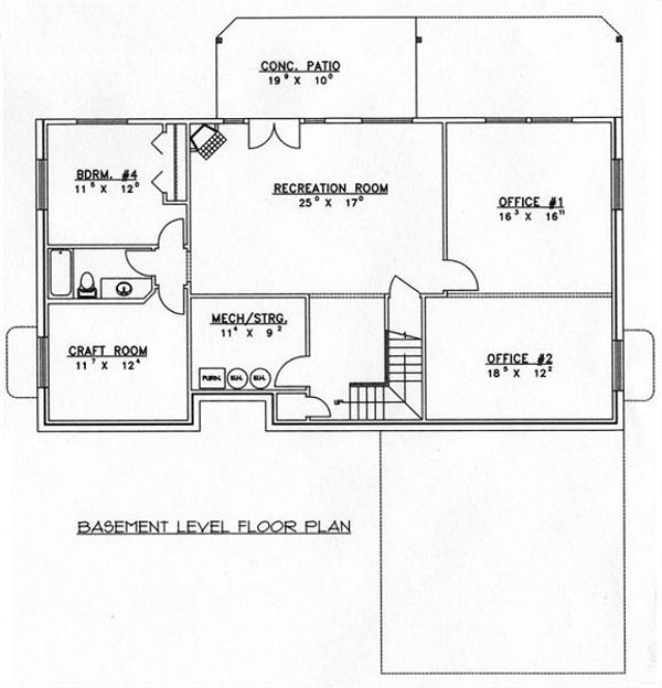 Home Plan - Floor Plan - Lower Floor Plan #117-532
