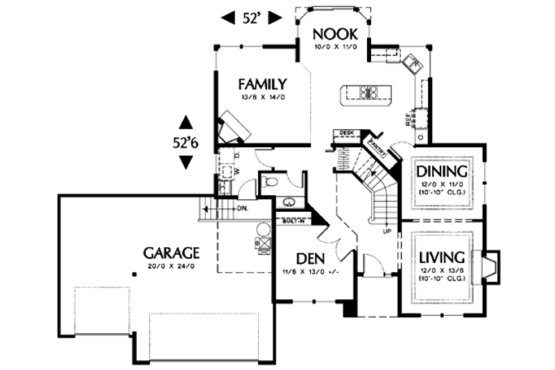 Home Plan - Floor Plan - Main Floor for Prairie House Plan #48-324 - 3 bed, 2.5 bath