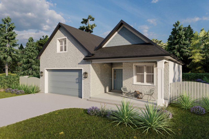 House Blueprint - Exterior - Front Elevation 4 for Craftsman House Plan #1060-152 - 2 bed, 2 bath