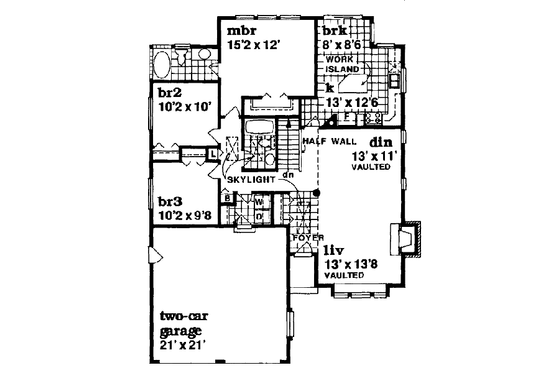 Floor Plan - Main Floor for Traditional House Plan #47-313 - 3 bed, 2 bath