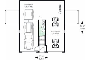 Floor Plan - Main Floor for Country House Plan #23-756 - 2 bed, 1.5 bath