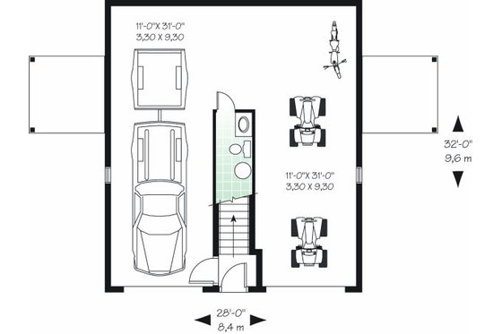 Floor Plan - Main Floor for Country House Plan #23-756 - 2 bed, 1.5 bath