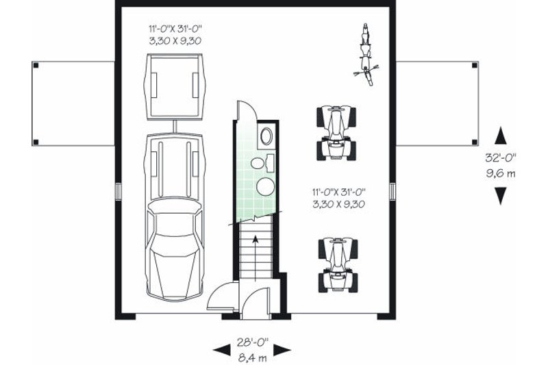 Home Plan - Floor Plan - Main Floor for Country House Plan #23-756 - 2 bed, 1.5 bath