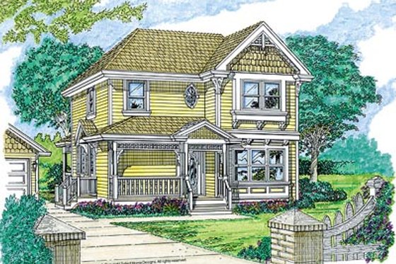 Exterior - Front Elevation for Farmhouse House Plan #47-348 - 3 bed, 2.5 bath