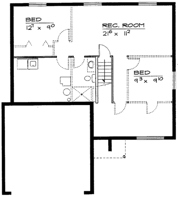 Ranch Floor Plan - Lower Floor Plan #308-166
