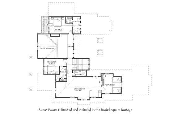 Floor Plan - Upper Floor for Craftsman House Plan #892-27 - 5 bed, 5.5 bath