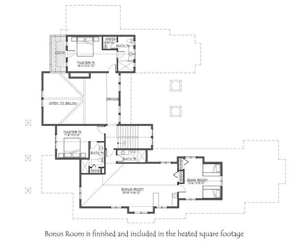 Craftsman Floor Plan - Upper Floor Plan #892-27