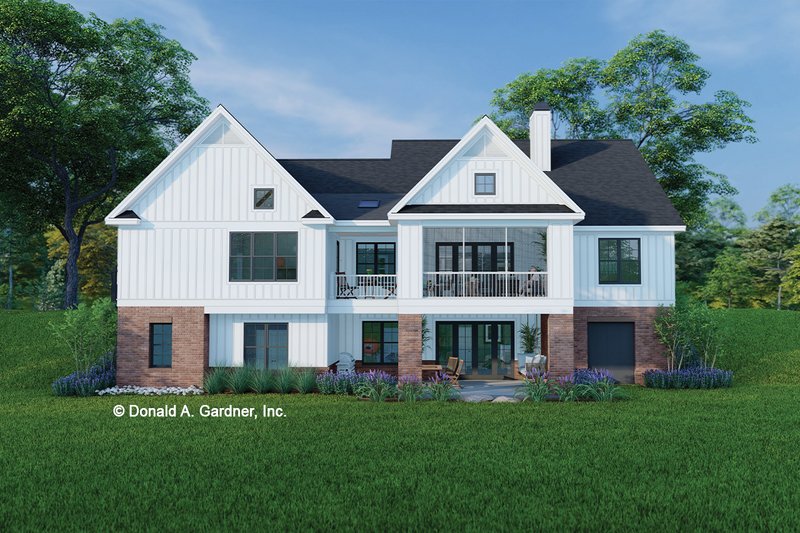 Architectural House Design - Exterior - Rear Elevation for Farmhouse House Plan #929-1184 - 5 bed, 3.5 bath