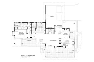 Floor Plan - Main Floor for Prairie House Plan #454-7 - 3 bed, 2.5 bath