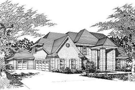 Exterior - Front Elevation for European House Plan #329-303 - 5 bed, 4 bath