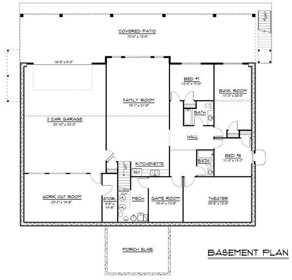 House Blueprint - Floor Plan - Lower Floor for Contemporary House Plan #1064-514 - 6 bed, 5 bath