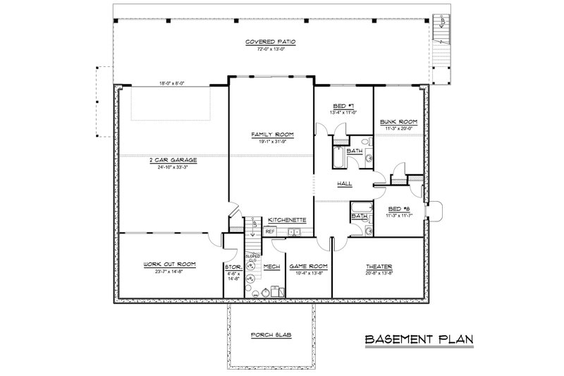 House Blueprint - Floor Plan - Lower Floor for Contemporary House Plan #1064-514 - 6 bed, 5 bath