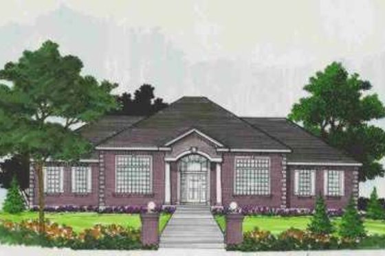 Exterior - Front Elevation for European House Plan #308-230 - 5 bed, 4 bath