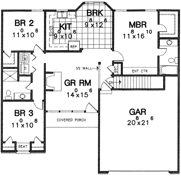 Traditional Floor Plan - Main Floor Plan #6-162