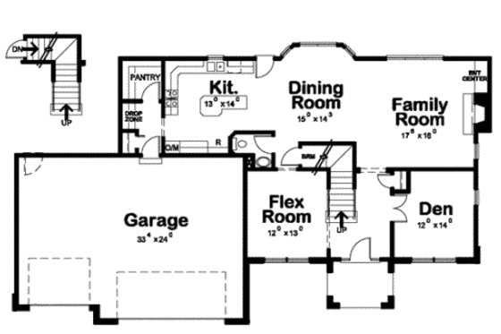 Floor Plan - Main Floor for Traditional House Plan #20-1765 - 4 bed, 3 bath