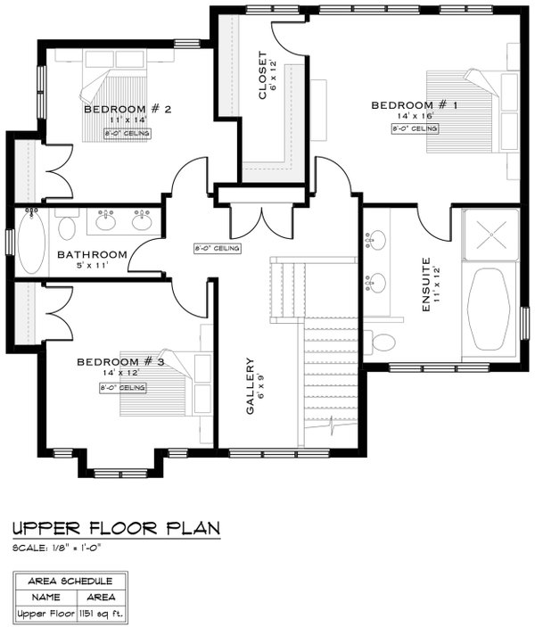 Dream House Plan - Craftsman Floor Plan - Upper Floor Plan #1101-15